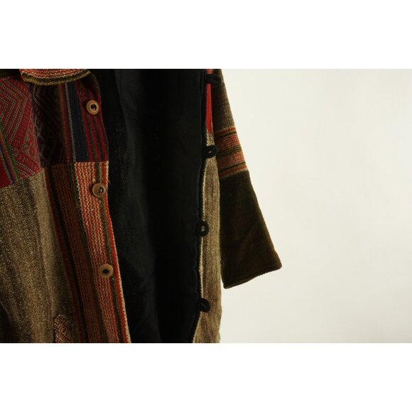 Vintage Handwoven Tweed Native Southwestern Collared Shirt Jacket Unisex - Picture 8 of 9